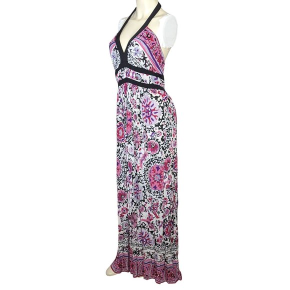 Marella Halter V-Neck Sleeveless Lined-Waist Handkerchief & Paisley Print Multic - Picture 4 of 12